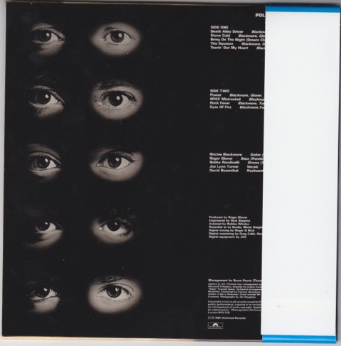 Back Cover, Rainbow - Strait Between The Eye 